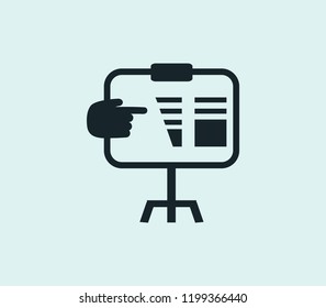 Presentation icon line isolated on clean background. Presentation icon concept drawing icon line in modern style. Vector illustration for your web mobile logo app UI design.