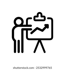 Presentation Icon Line Style Finance Simple Design Perfect Vector Illustrations. 