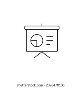 diseño gráfico de línea de icono de presentación