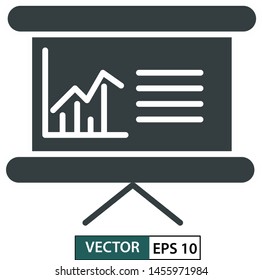 Presentation icon. Line style. isolated on white background. Vector illustration EPS 10