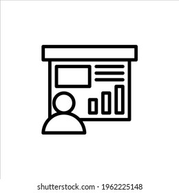 Presentation icon in line style. Vector icon illustration
