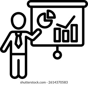 Presentation Icon Line Vector Illustration