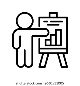 Ilustração do vetor da linha do ícone da apresentação