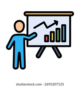 Presentation Icon Lineal Color Design Vector Illustration