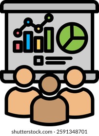 Presentation Icon Lineal Color Vector Illustration