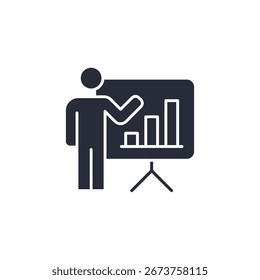 ícone de apresentação. sinal de estilo linear para conceito móvel e web design. Ícone de vetor. Símbolo, ilustração de logotipo. Gráficos vetoriais