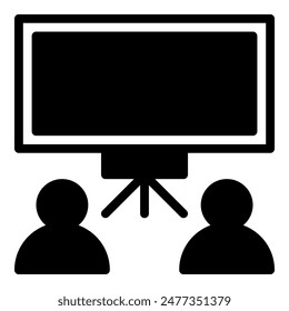 Icono de presentación o ilustración de logotipo con contorno de estilo negro