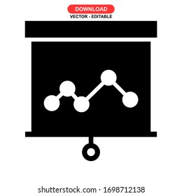 Icono de presentación o logotipo símbolo de signo aislado ilustración vectorial - iconos vectoriales de estilo negro de alta calidad
