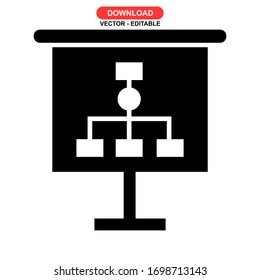 Icono de presentación o logotipo símbolo de signo aislado ilustración vectorial - iconos vectoriales de estilo negro de alta calidad
