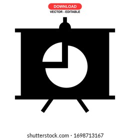 Vektorillustration-Illustrationen mit Präsentationssymbole oder -logo einzeln auf Zeichen - Vektorsymbole in hoher Qualität
