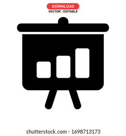 Icono de presentación o logotipo símbolo de signo aislado ilustración vectorial - iconos vectoriales de estilo negro de alta calidad
