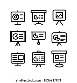 icono de presentación o logotipo símbolo de signo aislado ilustración vectorial - Colección de iconos vectoriales de estilo negro de alta calidad
