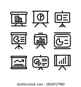 icono de presentación o logotipo símbolo de signo aislado ilustración vectorial - Colección de iconos vectoriales de estilo negro de alta calidad
