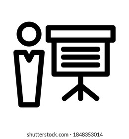icono de presentación o logotipo símbolo de signo aislado ilustración vectorial - iconos vectoriales de estilo negro de alta calidad
