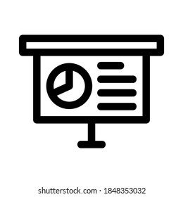 icono de presentación o logotipo símbolo de signo aislado ilustración vectorial - iconos vectoriales de estilo negro de alta calidad
