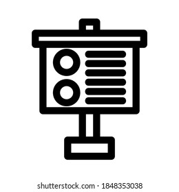 Präsentationssymbol oder Logo einzeln auf Zeichen, Vektorgrafik - hochwertige Vektorsymbole in schwarzem Stil

