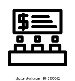 icono de presentación o logotipo símbolo de signo aislado ilustración vectorial - iconos vectoriales de estilo negro de alta calidad
