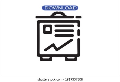 icono de presentación o logotipo símbolo de signo aislado ilustración vectorial - iconos vectoriales de estilo negro de alta calidad.