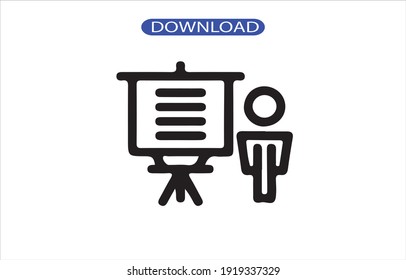icono de presentación o logotipo símbolo de signo aislado ilustración vectorial - iconos vectoriales de estilo negro de alta calidad.