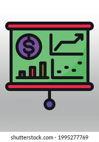 Presentation icon or logo isolated sign symbol vector illustration,right icon in filled,thin line,outline and stroke style Collection of high quality color style vector icon,gradient background