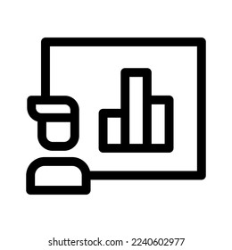 icono de presentación o logotipo símbolo de signo aislado ilustración vectorial - iconos vectoriales de estilo negro de alta calidad
