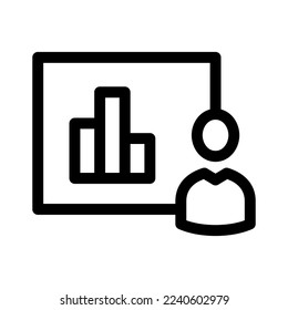 icono de presentación o logotipo símbolo de signo aislado ilustración vectorial - iconos vectoriales de estilo negro de alta calidad
