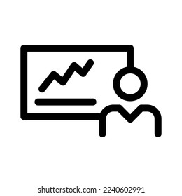 icono de presentación o logotipo símbolo de signo aislado ilustración vectorial - iconos vectoriales de estilo negro de alta calidad

