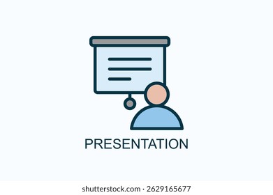 Presentation Icon Or Logo Isolated Vector Illustration
