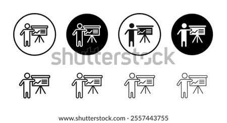 Presentation icon logo sign set vector outline