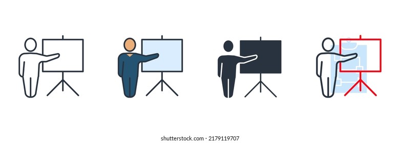 presentation icon logo vector illustration. training symbol template for graphic and web design collection