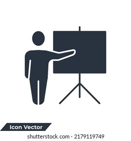 presentation icon logo vector illustration. training symbol template for graphic and web design collection