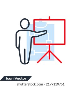ilustración vectorial del logotipo del icono de presentación. plantilla de símbolo de entrenamiento para colección de diseño gráfico y web