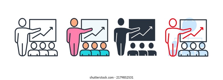 ilustración vectorial del logotipo del icono de presentación. plantilla de símbolo de entrenamiento para colección de diseño gráfico y web