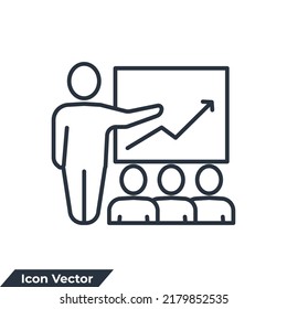 Logo der Präsentation, Vektorgrafik. Bildsymbolvorlage für Grafik- und Webdesign-Kollektion