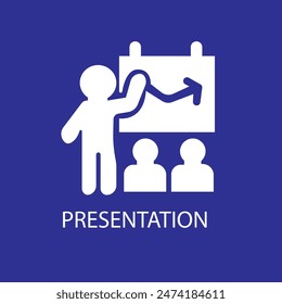 presentation icon logo vector illustration. training symbol template for graphic and web design collection Free Vector