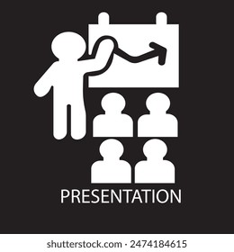 presentation icon logo vector illustration. training symbol template for graphic and web design collection Free Vector