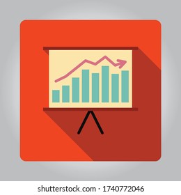 Presentation icon long shadow vector