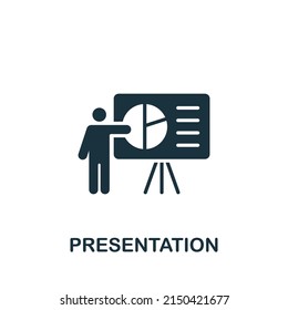Presentation icon. Monochrome simple Business Training icon for templates, web design and infographics