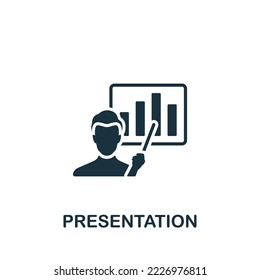 Presentation icon. Monochrome simple Project Management icon for templates, web design and infographics