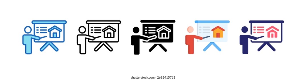 Ícone De Apresentação Conjunto De Estilos Múltiplos Coleção.