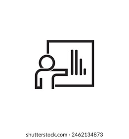 Presentation icon on white background	