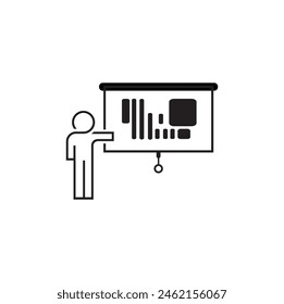 Presentation icon on white background	