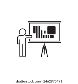Presentation icon on white background	