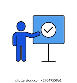 presentation icon outline editable stroke line drawing eps.