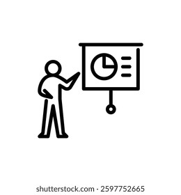 presentation icon with outline style