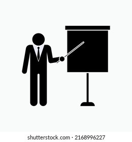 Presentation Icon. Presenter, Symbol of Presenting - Vector.