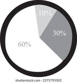 Presentation icon. Round diagram icon. Vector illustration, EPS10.