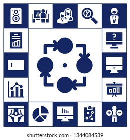 presentation icon set. 17 filled presentation icons.  Collection Of - Speaker, Analytics, Type, Strategy, Computer, Graphic, Curtains, Presentation, Pie chart, Business, Manager