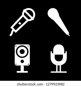 presentation icon set about microphone and speaker vector set