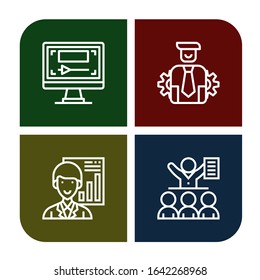 presentation icon set. Collection of Computer, Management, Analyst, Meeting icons